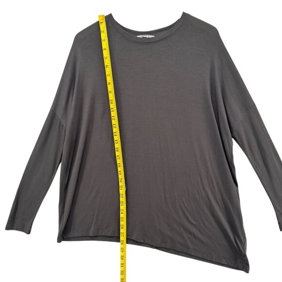 Athleta Cloudlight Relaxed Asym Top Womens Grey Long Sleeve Oversized Size XS - Picture 7 of 9